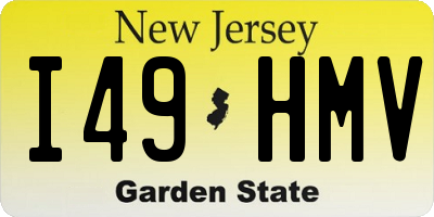 NJ license plate I49HMV