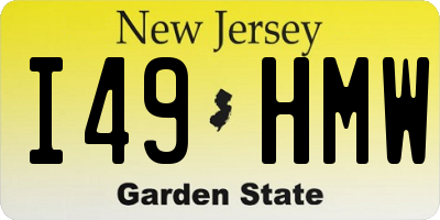 NJ license plate I49HMW