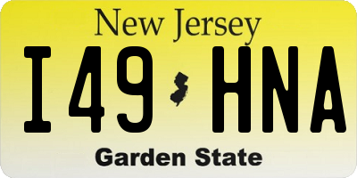 NJ license plate I49HNA