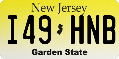 NJ license plate I49HNB