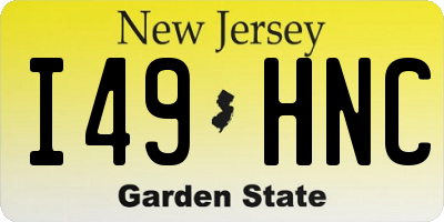 NJ license plate I49HNC