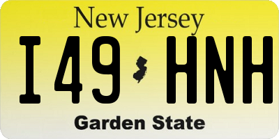 NJ license plate I49HNH