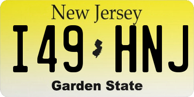 NJ license plate I49HNJ