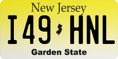 NJ license plate I49HNL