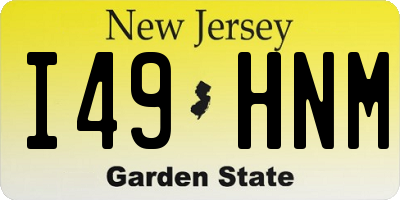NJ license plate I49HNM
