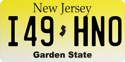 NJ license plate I49HNO