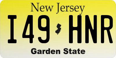 NJ license plate I49HNR