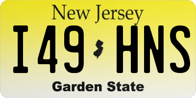 NJ license plate I49HNS