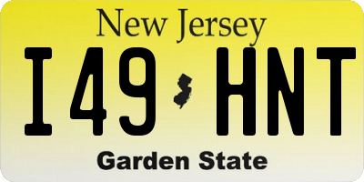 NJ license plate I49HNT