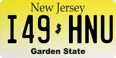NJ license plate I49HNU