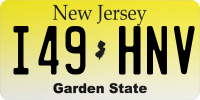 NJ license plate I49HNV