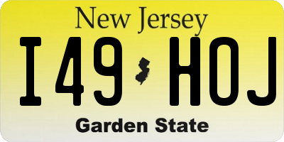 NJ license plate I49HOJ