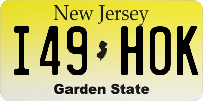NJ license plate I49HOK