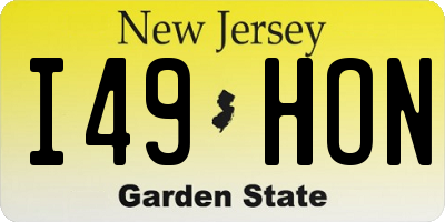 NJ license plate I49HON