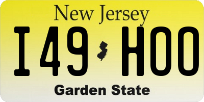 NJ license plate I49HOO