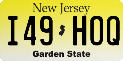 NJ license plate I49HOQ