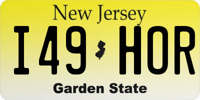 NJ license plate I49HOR