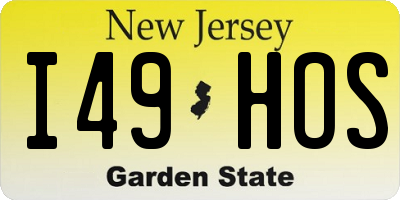 NJ license plate I49HOS