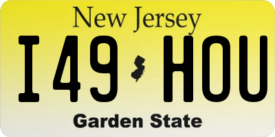 NJ license plate I49HOU