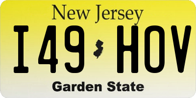 NJ license plate I49HOV