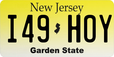 NJ license plate I49HOY