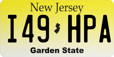 NJ license plate I49HPA