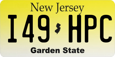 NJ license plate I49HPC