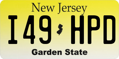 NJ license plate I49HPD
