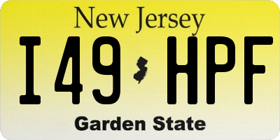 NJ license plate I49HPF