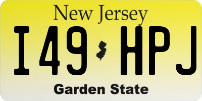 NJ license plate I49HPJ