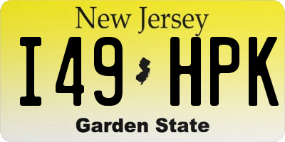 NJ license plate I49HPK