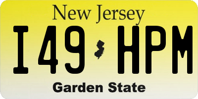 NJ license plate I49HPM