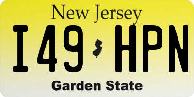 NJ license plate I49HPN