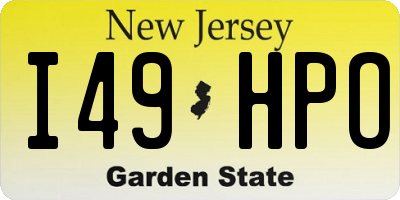 NJ license plate I49HPO