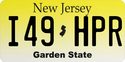 NJ license plate I49HPR