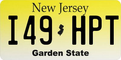 NJ license plate I49HPT