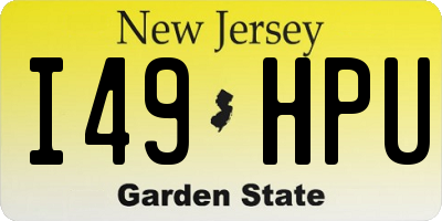 NJ license plate I49HPU