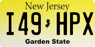 NJ license plate I49HPX