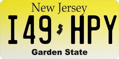 NJ license plate I49HPY