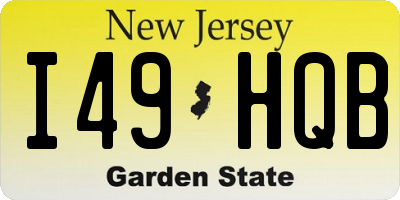 NJ license plate I49HQB