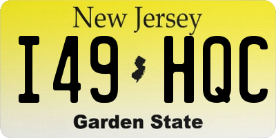 NJ license plate I49HQC