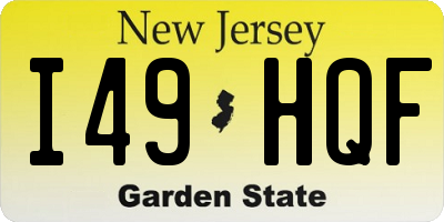 NJ license plate I49HQF