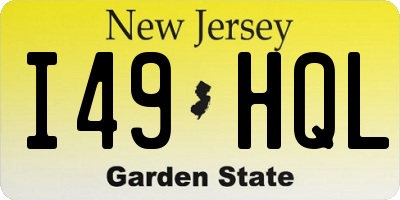 NJ license plate I49HQL