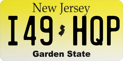 NJ license plate I49HQP