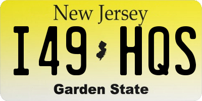 NJ license plate I49HQS