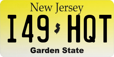 NJ license plate I49HQT
