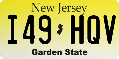 NJ license plate I49HQV