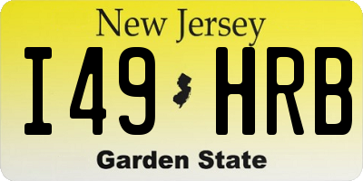 NJ license plate I49HRB