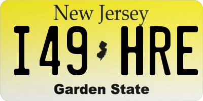 NJ license plate I49HRE