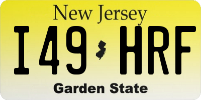 NJ license plate I49HRF